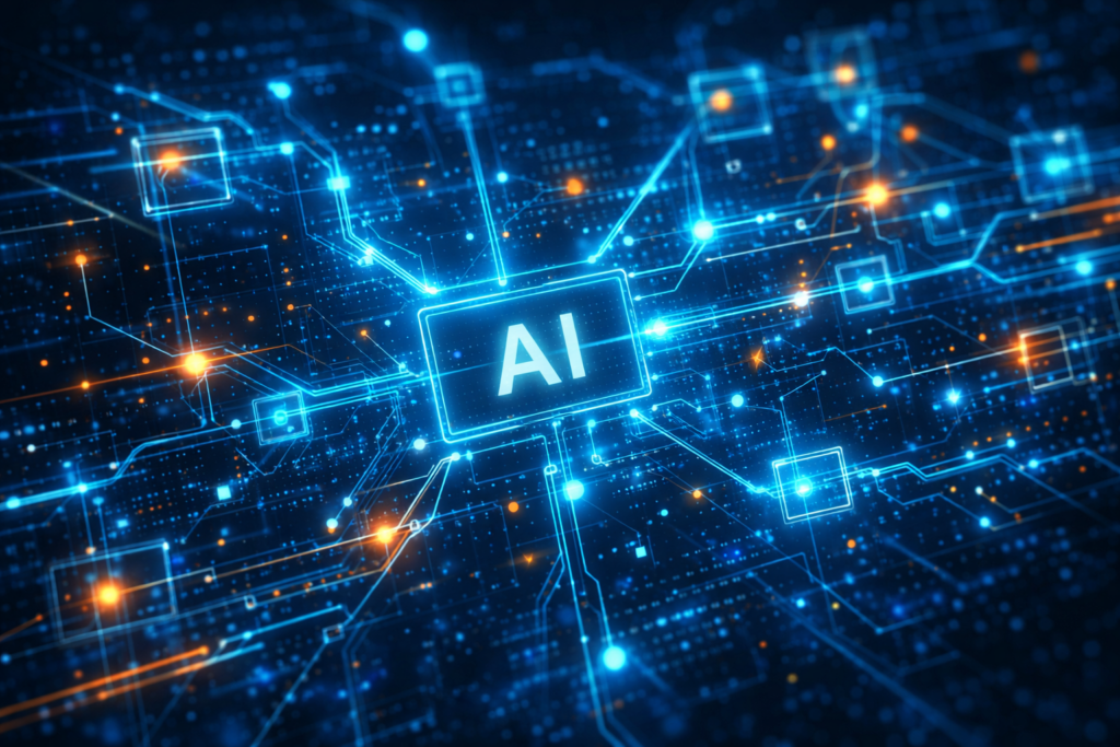 AI automation system workflow concept