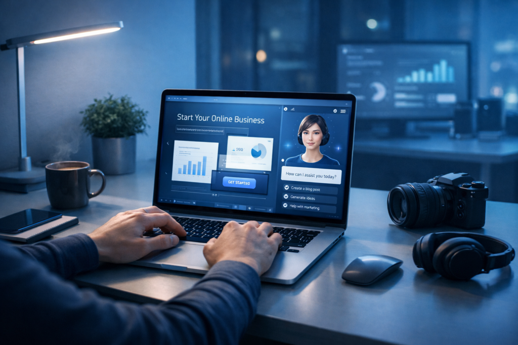 make money online for beginners workspace setup